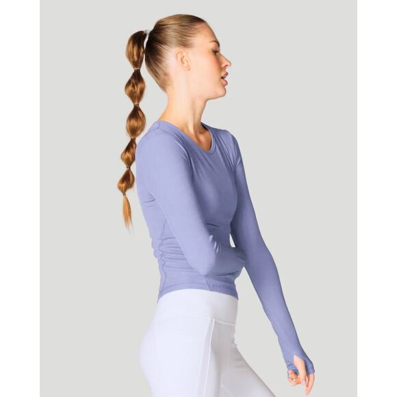 Gottex Studios Peach Skin Collection Rib Long Sleeve in “Fog” size XL, NWT! - Picture 1 of 10